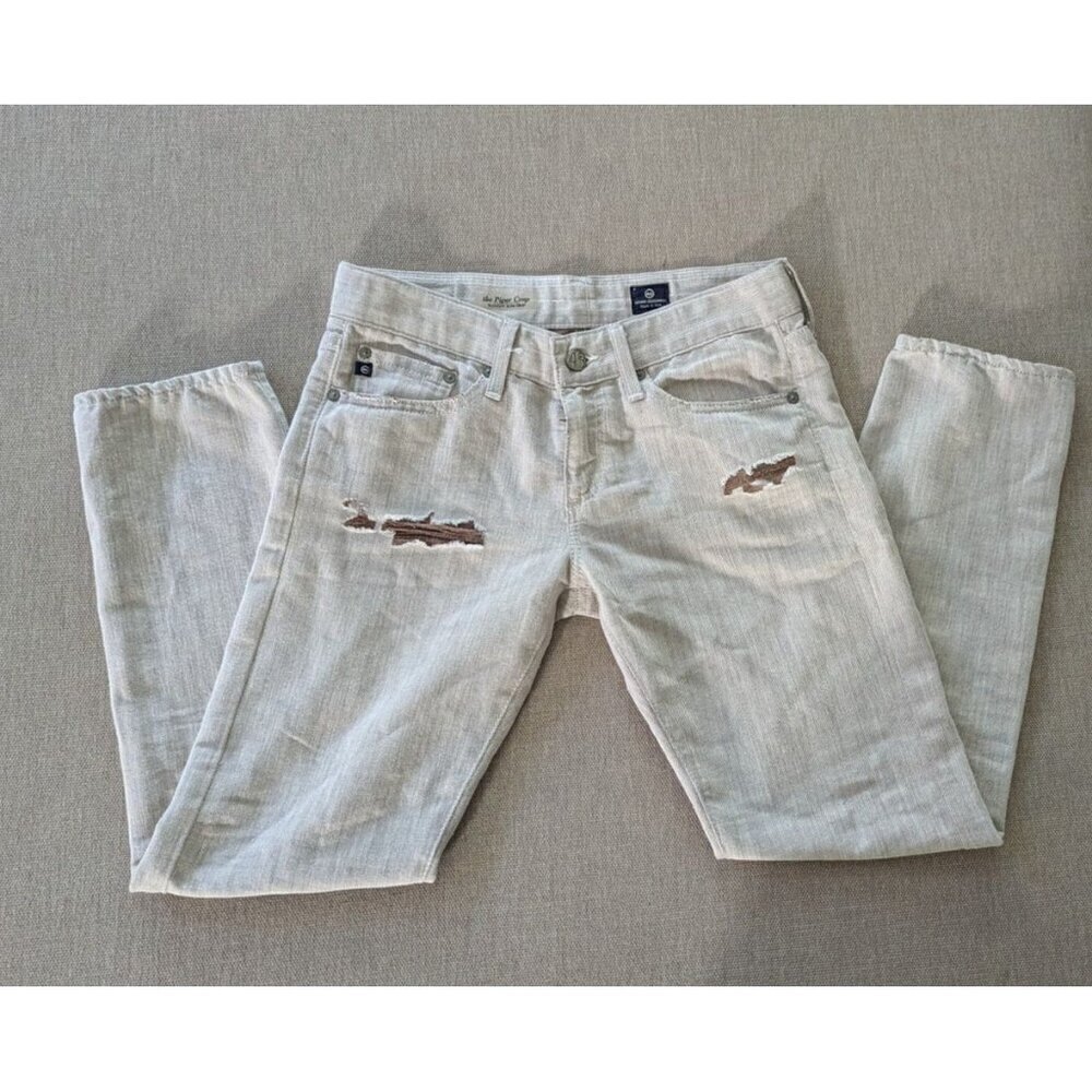 Adriano Goldschmied AG Women's Jeans Piper Crop Slouchy Slim 25 Distressed